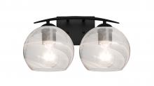 Besa Lighting 2WC-JILLYCL-BK - Besa, Jilly Vanity, Vapor Clear, Black Finish, 2x60W Medium Base