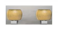 Besa Lighting 2WF-KENOGD-SN - Besa, Keno Vanity, Gold Sand, Satin Nickel Finish, 2x60W G9 Base