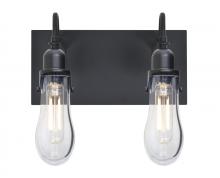 Besa Lighting 2WG-WISHCL-EDIL-BK - Besa Wish Wall, Clear, Black, 2x8W LED Filament