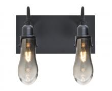 Besa Lighting 2WG-WISHSM-BK - Besa Wish Wall, Smoke/Clear, Black, 2x60W Medium base