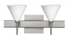 Besa Lighting 2SW-512107-LED-SN-SQ - Besa Wall With SQ Canopy Kani Satin Nickel Opal Matte 2x5W LED