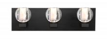 Besa Lighting 3WF-BOCABB-BK - Besa, Boca Vanity, Clear Bubble, Black Finish, 3x40W G9