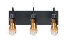 Besa Lighting 3WG-WISHAM-EDIL-BK - Besa Wish Wall, Amber/Clear, Black, 3x8W LED Filament