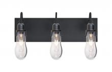 Besa Lighting 3WG-WISHCL-BK - Besa Wish Wall, Clear, Black, 3x60W Medium base