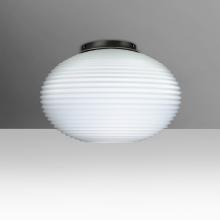 Besa Lighting 491307C-BK - Besa Pape 12 Ceiling, Opal Matte, Black Finish, 1x60W MAX Medium base