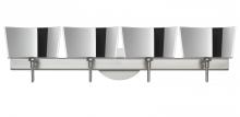 Besa Lighting 4SW-6773MR-LED-SN - Besa Groove Wall 4SW Mirror-Frost Satin Nickel 4x5W LED