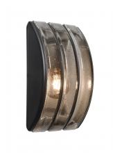 Besa Lighting AQUARBV-SM-EDIL-BK - Besa, Aqua Series Wall Sconce, Black/Smoke Bubble, 1x8W LED Filament