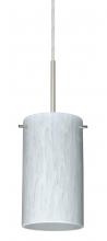 Besa Lighting B-440419-LED-SN-L - Besa Stilo 7 LED Pendant For Multiport Canopy Carrera Satin Nickel 1x9W LED, 15Ft. Cord