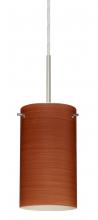 Besa Lighting B-4404CH-LED-SN-L - Besa Stilo 7 LED Pendant For Multiport Canopy Cherry Satin Nickel 1x9W LED, 15Ft. Cord