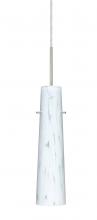 Besa Lighting B-567419-SN-L - Besa Camino Pendant For Multiport Canopy Satin Nickel Carrera 1x40W E12 base, 15Ft. Cord