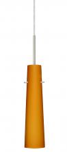 Besa Lighting B-567480-SN-L - Besa Camino Pendant For Multiport Canopy Satin Nickel Amber Matte 1x40W E12 base, 15Ft. Cord