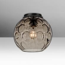 Besa Lighting BOMBAYSMC-BK - Besa, Bombay Ceiling, Smoke, Black Finish, 1x60W Medium Base