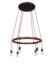 Besa Lighting CIRQUE-120V-RD - Besa Cirque 120V Suspension, Red Cord, 6x60W Medium base