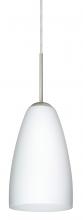 Besa Lighting J-151107-LED-SN-L - Besa Riva 9 LED Pendant J Opal Matte Satin Nickel 1x9W LED, 15Ft. Cord