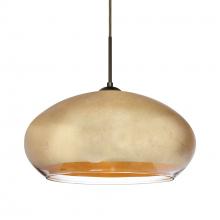 Besa Lighting J-4345GF-LED-BR - Besa Brio 14 Pendant for Multiport Canopy Bronze Gold Foil 1x9W LED