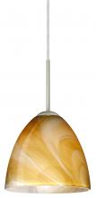 Besa Lighting J-4470HN-LED-SN-L - Besa Vila LED Pendant For Multiport Canopy Honey Satin Nickel 1x9W LED, 15Ft. Cord