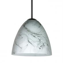 Besa Lighting J-4470MG-BK - Besa Vila Pendant For Multiport Canopy Black Marble Grigio 1x60W Medium Base