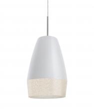 Besa Lighting J-ABU12WH-LED-SN-L - Besa, Abu 12 Cord Pendant for Multiport Canopy for Mulitport Canopy, White/Glitter
