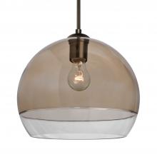 Besa Lighting J-ALLY12SM-BR-L - Besa, Ally 12 Cord Pendant For Multiport Canopy, Smoke/Clear, Bronze Finish, 1x60W Medium Base