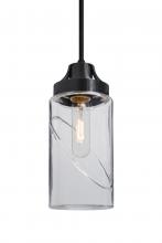 Besa Lighting J-BLINKCL-BK - Besa, Blink Cord Pendant For Multiport Canopy, Clear, Black Finish, 1x60W Medium Base