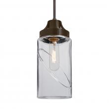 Besa Lighting J-BLINKCL-BR-L - Besa, Blink Cord Pendant For Multiport Canopy, Clear, Bronze Finish, 1x60W Medium Base, 15Ft. Cord