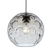 Besa Lighting J-BOMYCL-SN-L - Besa Bombay Pendant For Multiport Canopy, Clear, Satin Nickel Finish, 1x60W Medium Base