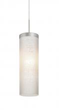 Besa Lighting J-FRIZLN-SN - Besa Friz Cord Pendant for Multiport Canopy, White Linen, Satin Nickel Finish, 1x75W Medium Base