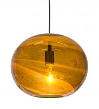 Besa Lighting J-GENOAM-BK - Besa, Geno Cord Pendant for Multiport Canopy, Vapor Amber, Black Finish, 1x60W Medium Base