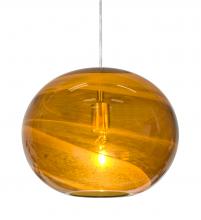 Besa Lighting J-GENOAM-SN - Besa, Geno Cord Pendant for Multiport Canopy, Vapor Amber, Satin Nickel Finish, 1x60W Medium Base