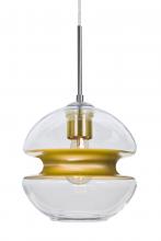 Besa Lighting J-HULA8GD-EDIL-SN - Besa, Hula 8 Cord Pendant for Mulitport Canopy, Clear/Gold, Satin Nickel Finish, 1x8W LED Filament