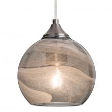 Besa Lighting J-JILLYSM-SN-L - Besa, Jilly Cord Pendant For Multiport Canopy, Vapor Smoke, Satin Nickel Finish, 1x60W Medium Base