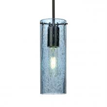 Besa Lighting J-JUNI10BL-BK - Besa, Juni 10 Pendant For Multiport Canopy, Blue Bubble, Black, 1x60W Medium Base