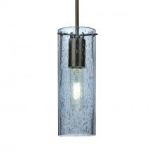 Besa Lighting J-JUNI10BL-BR-L - Besa, Juni 10 Pendant For Multiport Canopy, Blue Bubble, Bronze, 1x60W Medium Base, 15Ft. Cord