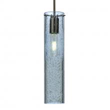 Besa Lighting J-JUNI16BL-BR-L - Besa, Juni 16 Pendant For Multiport Canopy, Blue Bubble, Bronze, 1x60W Medium Base, 15Ft. Cord