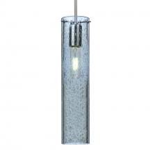 Besa Lighting J-JUNI16BL-SN-L - Besa, Juni 16 Pendant For Multiport Canopy, Blue Bubble, Satin Nickel, 1x60W Medium Base