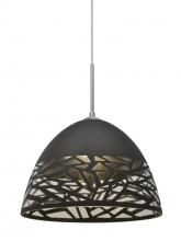 Besa Lighting J-KIEVBK-SN - Besa Kiev Pendant for Multiport Canopy, Black, Satin Nickel Finish, 1x60W Medium Base
