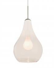 Besa Lighting J-LEONMW-SN - Besa, Leon Cord Pendant for Multiport Canopy, Milky White, Satin Nickel Finish, 1x60W Medium base