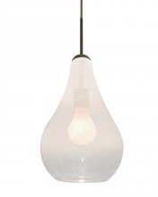 Besa Lighting J-LEONWC-BR - Besa, Leon Cord Pendant for Multiport Canopy, Milky White/Clear, Bronze Finish, 1x60W Medium base