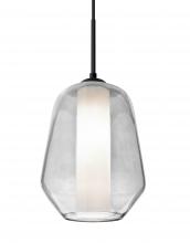 Besa Lighting J-LINKCL-LED-BK - Besa Link Pendant for Multiport Canopy, Clear/Opal, Black Finish, 1x9W LED