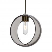 Besa Lighting J-MANASM-BR-NI - Besa Mana Pendant For Multiport Canopy, Smoke, Bronze Finish, 1x60W Medium Base