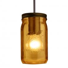 Besa Lighting J-MILO4AM-BR-L - Besa Pendant For Multiport Canopy Milo 4 Bronze Amber 1x40W Medium Base A15, 15Ft. Cord