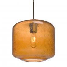 Besa Lighting J-NILES10AM-BR-L - Besa Niles 10 Pendant For Multiport Canopy, Amber Bubble, Bronze Finish, 1x60W Medium Base