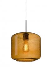 Besa Lighting J-NILES10AM-EDIL-SN-L - Besa Niles 10 Pendant For Multiport Canopy, Amber Bubble, Satin Nickel Finish