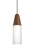 Besa Lighting J-NINIMD-LED-BR - Besa, Nini Cord Pendant for Multiport Canopy, Medium/Opal, Bronze Finish, 1x9W LED