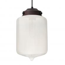 Besa Lighting J-OLINFR-BR-L - Besa Olin Pendant For Multiport Canopy Bronze Frost 1x60W Medium Base T10, 15Ft. Cord
