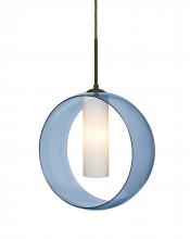 Besa Lighting J-PLATOBL-LED-BR - Besa, Plato Cord Pendant For Multiport Canopies, Blue/Opal, Bronze Finish, 1x5W LED