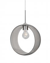 Besa Lighting J-PLATOSM-SN-NI-L - Besa, Plato Cord Pendant For Multiport Canopies, Smoke, Satin Nickel Finish, 1x60W Medium Base
