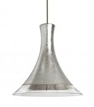 Besa Lighting J-RIOSF-BR - Besa, Rio Cord Pendant for Multiport Canopy, Silver Foil/Clear, Bronze Finish, 1x60W Medium Base