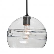 Besa Lighting J-SPIR10CL-BK - Besa Spirit 10 Pendant For Multiport Canopy, Clear, Black Finish, 1x60W Medium Base