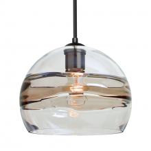 Besa Lighting J-SPIR10SC-BK - Besa Spirit 10 Pendant For Multiport Canopy, Smoke/Clear, Black Finish, 1x60W Medium Base